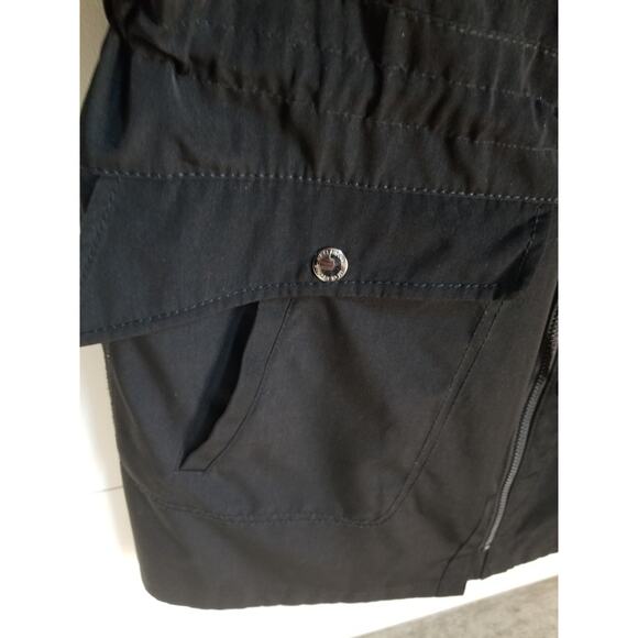 Women's Liz Claiborne Hooded Winter Coat Large Black Full Zip - Picture 6 of 11